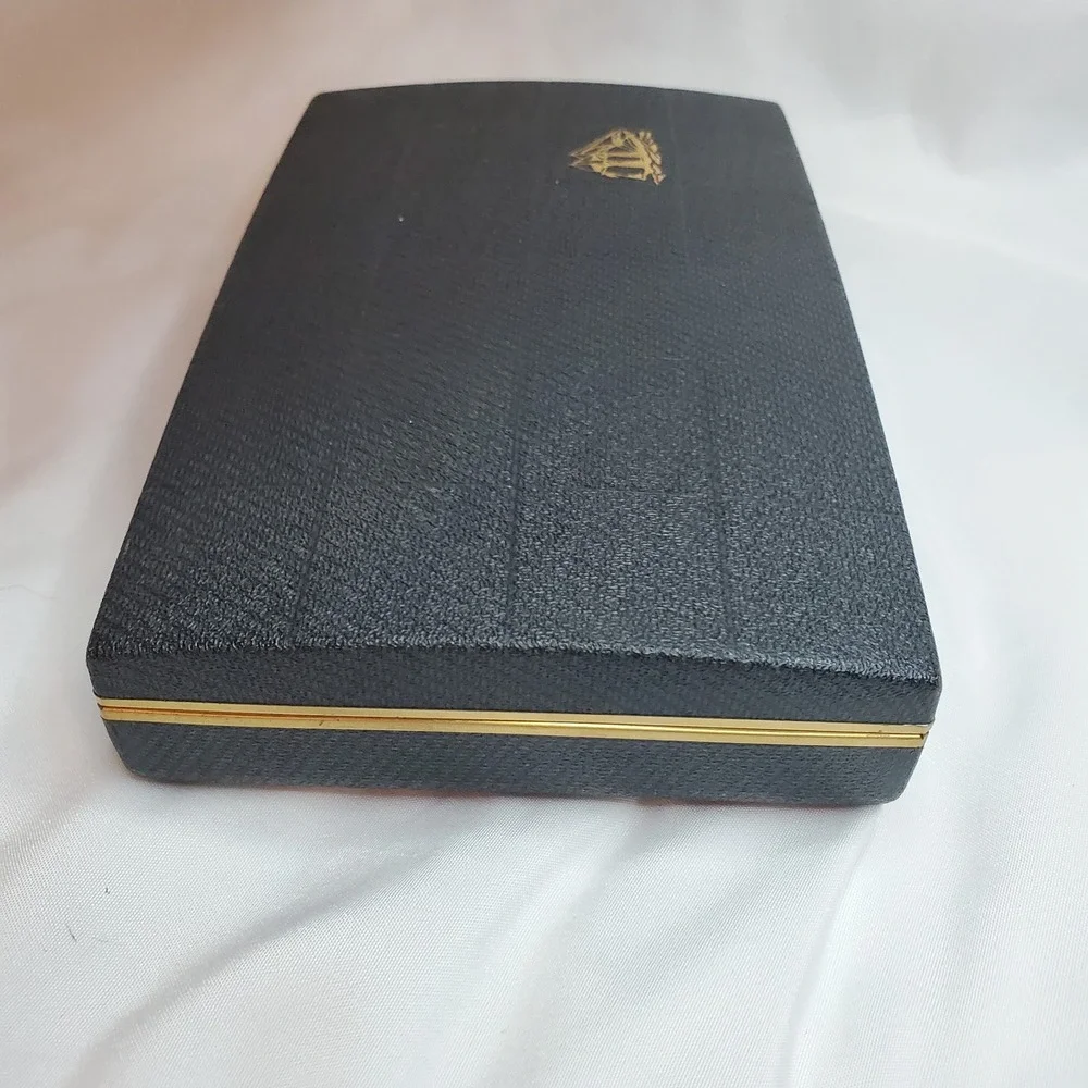 Vtg  Jewelry Watch Box FARRINGTON Genuine Texol USA Black Ship Boat 7